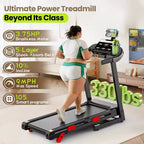 Smart Folding Treadmill for All Ages & Pets, 3.75HP Brushless Motor Running Machine, 10% Incline, 330lb Capacity, Quiet Home Gym Equipment