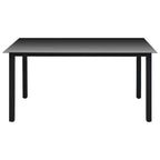 vidaXL Dining Set Black and Brown PE Rattan, WPC, Glass, Aluminum