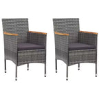 vidaXL Dining Set Gray and Brown