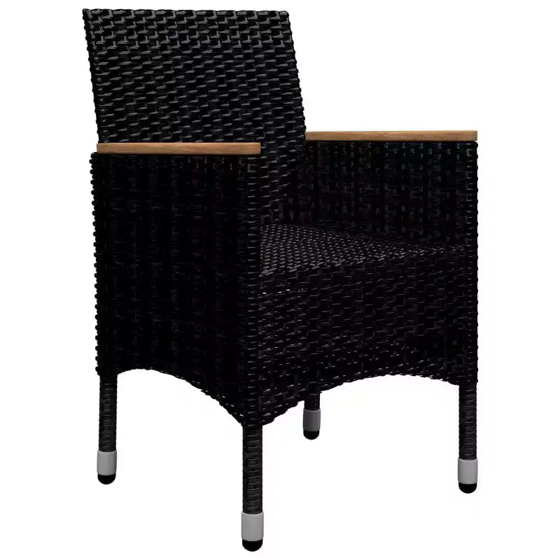 vidaXL Dining Set Black and brown Poly rattan Large Removable Covers