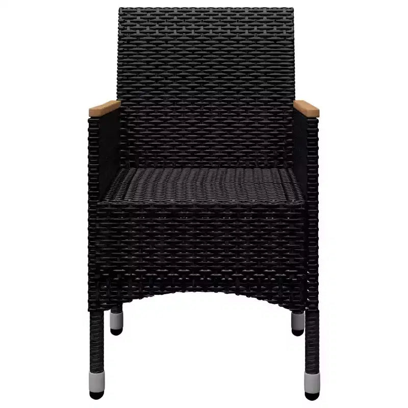 vidaXL Dining Set Black and brown Poly rattan Large Removable Covers