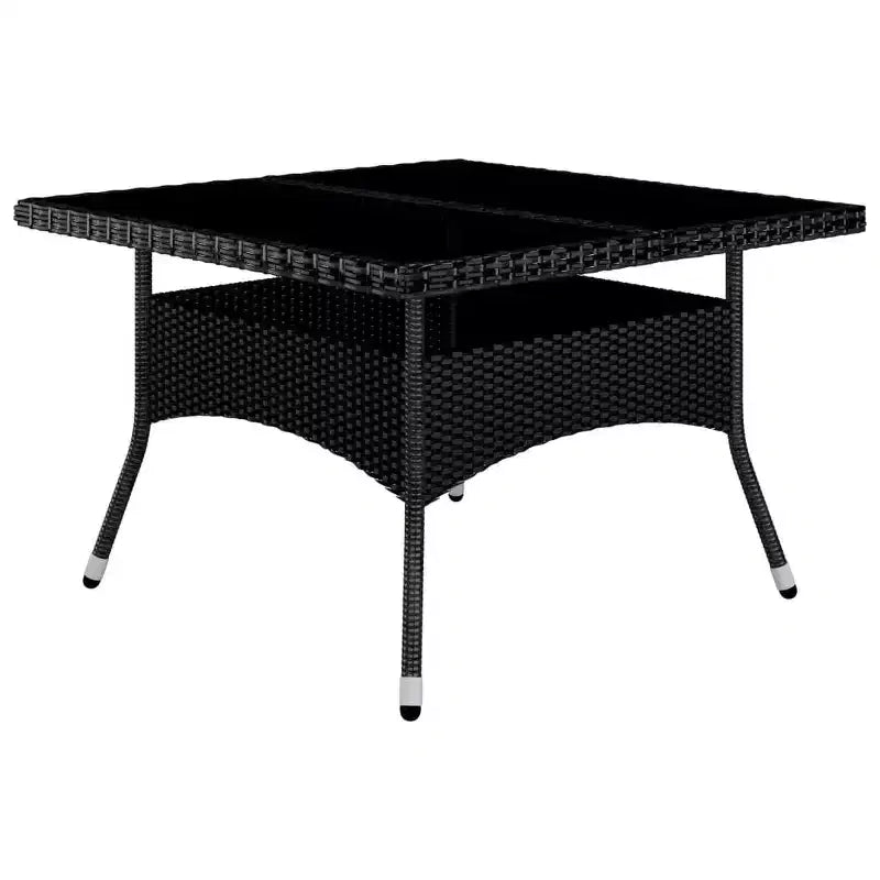 vidaXL Dining Set Black and brown Poly rattan Large Removable Covers
