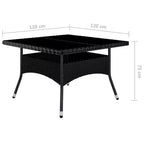 vidaXL Dining Set Black and brown Poly rattan Large Removable Covers