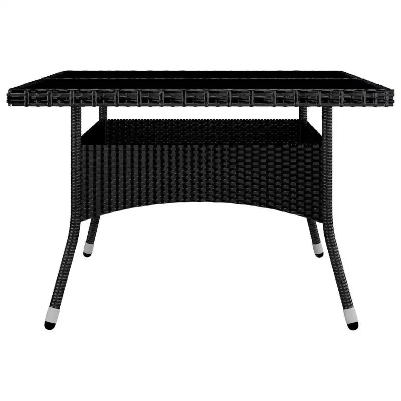 vidaXL Dining Set Black and brown Poly rattan Large Removable Covers