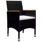 vidaXL Dining Set Black and brown Poly rattan Large Removable Covers