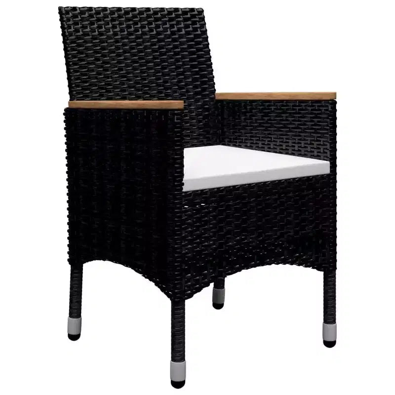 vidaXL Dining Set Black and brown Poly rattan Large Removable Covers