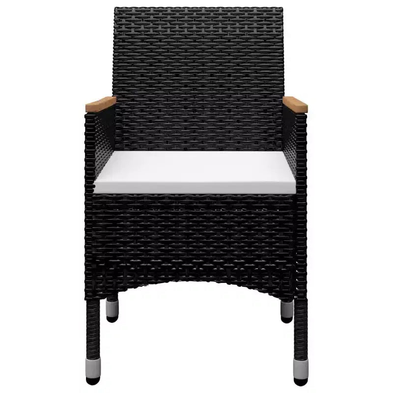 vidaXL Dining Set Black and brown Poly rattan Large Removable Covers