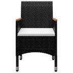 vidaXL Dining Set Black and brown Poly rattan Large Removable Covers