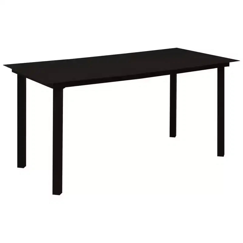 vidaXL Dining Set Black Poly rattan, powder-coated steel, glass