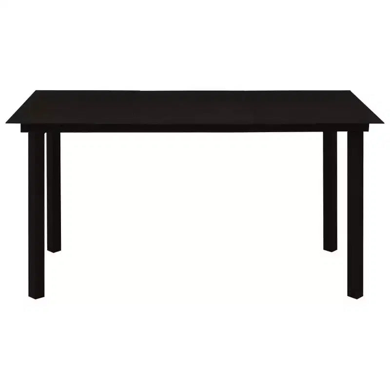 vidaXL Dining Set Black Poly rattan, powder-coated steel, glass