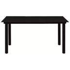 vidaXL Dining Set Black Poly rattan, powder-coated steel, glass