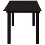 vidaXL Dining Set Black Poly rattan, powder-coated steel, glass