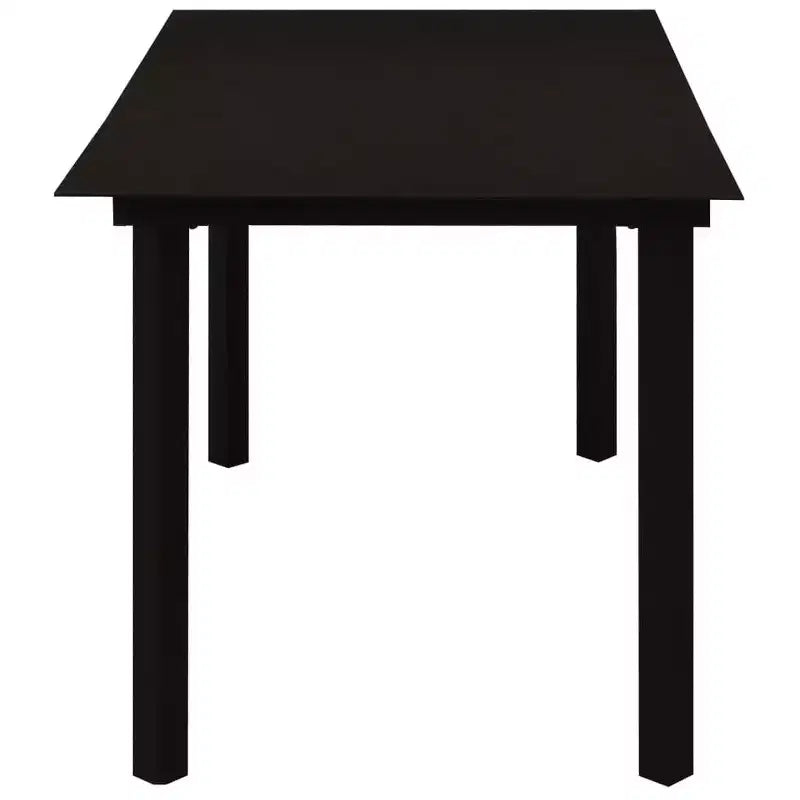 vidaXL Dining Set Black Poly rattan, powder-coated steel, glass