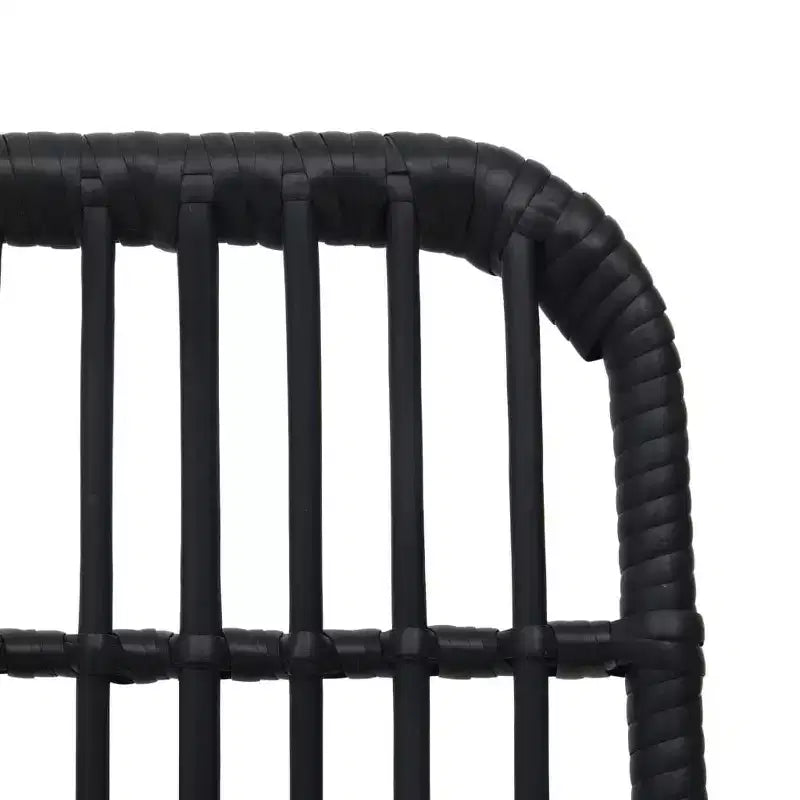 vidaXL Dining Set Black Poly rattan, powder-coated steel, glass