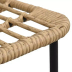 vidaXL Dining Set Oak and Black Poly Rattan, Powder-Coated Steel, Glass