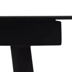 vidaXL Dining Set Oak and Black Poly Rattan, Powder-Coated Steel, Glass