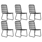 vidaXL Dining Set Black Poly rattan, powder-coated steel, glass Large