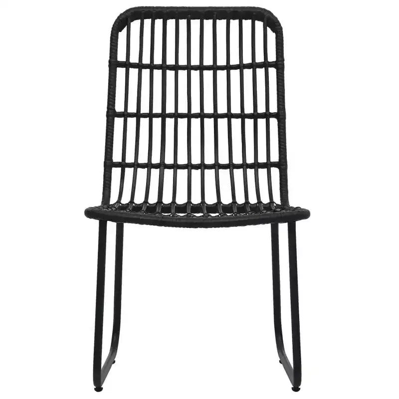vidaXL Dining Set Black Poly rattan, powder-coated steel, glass Large