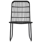vidaXL Dining Set Black Poly rattan, powder-coated steel, glass Large