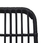 vidaXL Dining Set Black Poly rattan, powder-coated steel, glass Large