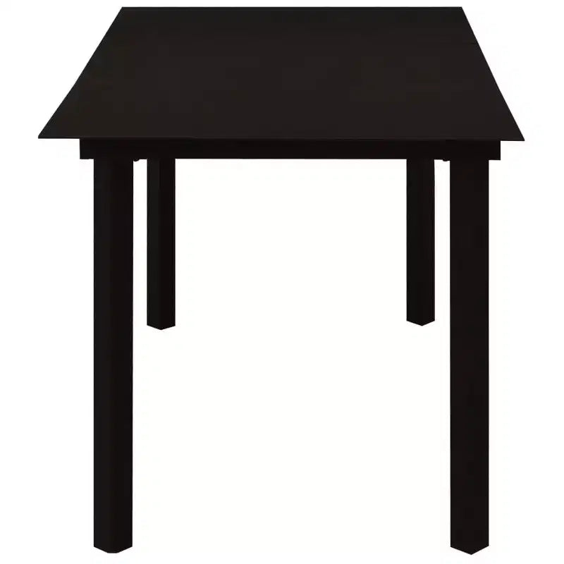 vidaXL Salon de jardin noir Acier poudré, verre, corde en coton