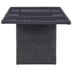 vidaXL Ensemble de salle à manger 7 pcs en résine tressée noir Coussins déhoussables