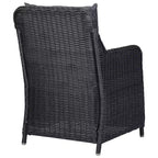vidaXL Ensemble de salle à manger 7 pcs en résine tressée noir Coussins déhoussables