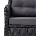 vidaXL Ensemble de salle à manger 7 pcs en résine tressée noir Coussins déhoussables