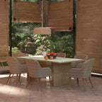 vidaXL Dining Set Brown and Dark Grey