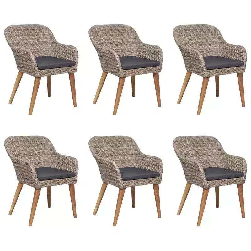 vidaXL Dining Set Brown and Dark Grey