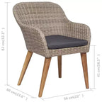 vidaXL Dining Set Brown and Dark Grey