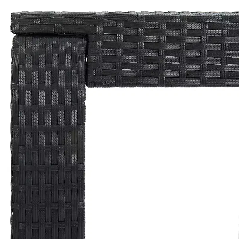 vidaXL Garden Bar Set Black PE rattan, powder-coated steel, polyester