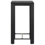vidaXL Garden Bar Set Black PE rattan, powder-coated steel, polyester