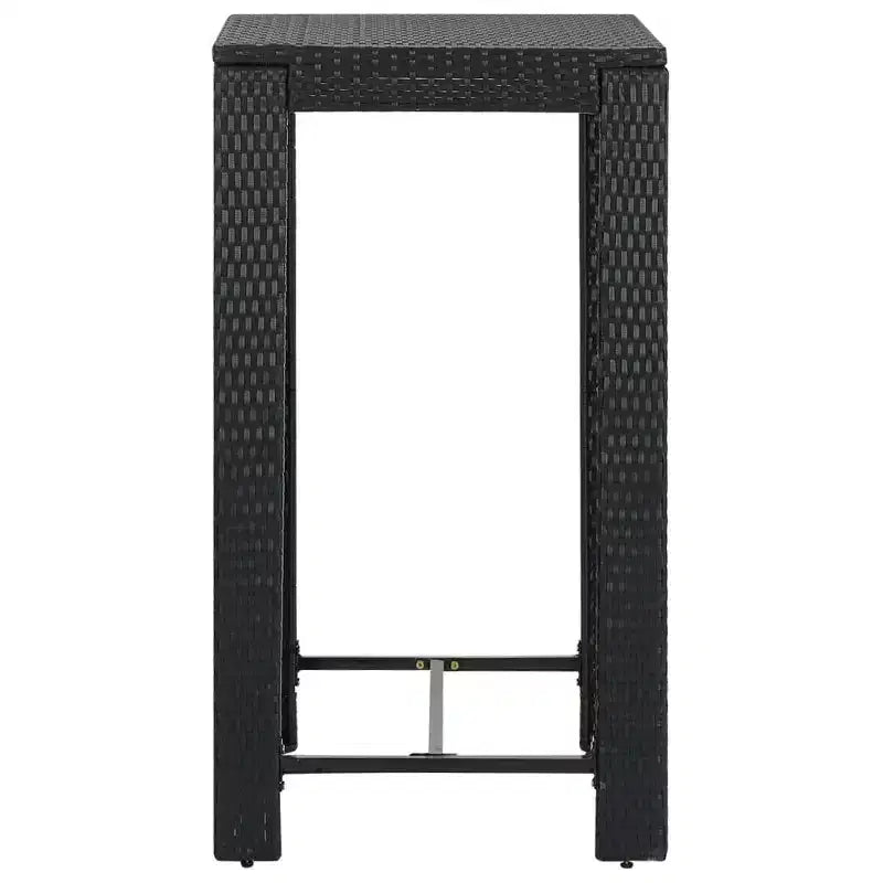 vidaXL Garden Bar Set Black PE rattan, powder-coated steel, polyester