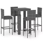 vidaXL Patio Bar Set Footrest Outdoor Bar Set Square Contemporary
