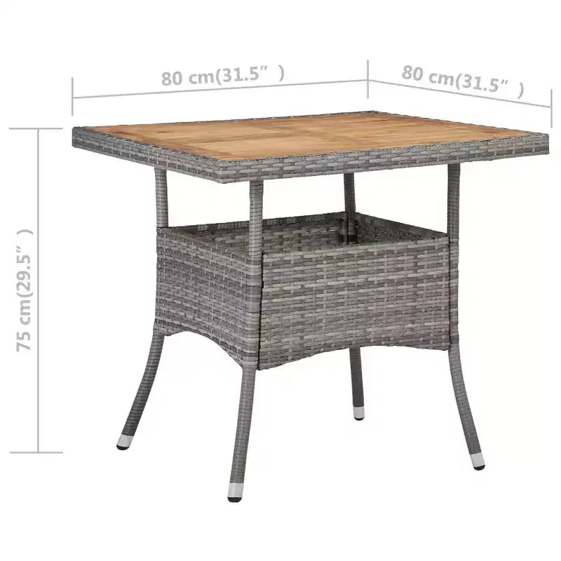 vidaXL Garden Dining Set Grey Poly Rattan Medium Seats Many