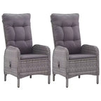 vidaXL Garden Dining Set Grey Poly Rattan Medium Seats Many