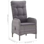 vidaXL Garden Dining Set Grey Poly Rattan Medium Seats Many