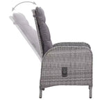 vidaXL Garden Dining Set Grey Poly Rattan Medium Seats Many