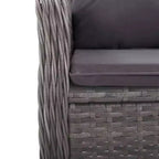 vidaXL Garden Dining Set Grey Poly Rattan Medium Seats Many