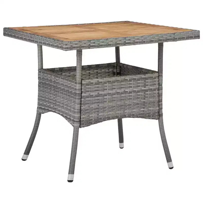 vidaXL Garden Dining Set Grey Poly Rattan Medium Seats Many