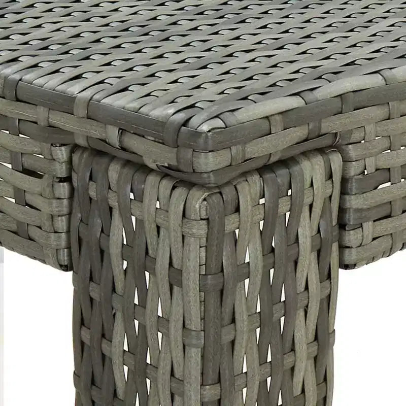 vidaXL Ensemble de bar de jardin gris en rotin PE Repose-pieds de taille moyenne Ensemble de bar de jardin