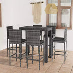 vidaXL Ensemble de bar de jardin gris en rotin PE Repose-pieds de taille moyenne Ensemble de bar de jardin