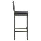 vidaXL Ensemble de bar de jardin gris en rotin PE Repose-pieds de taille moyenne Ensemble de bar de jardin