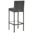 vidaXL Ensemble de bar de jardin gris en rotin PE Repose-pieds de taille moyenne Ensemble de bar de jardin