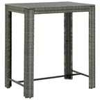 vidaXL Ensemble de bar de jardin gris en rotin PE Repose-pieds de taille moyenne Ensemble de bar de jardin