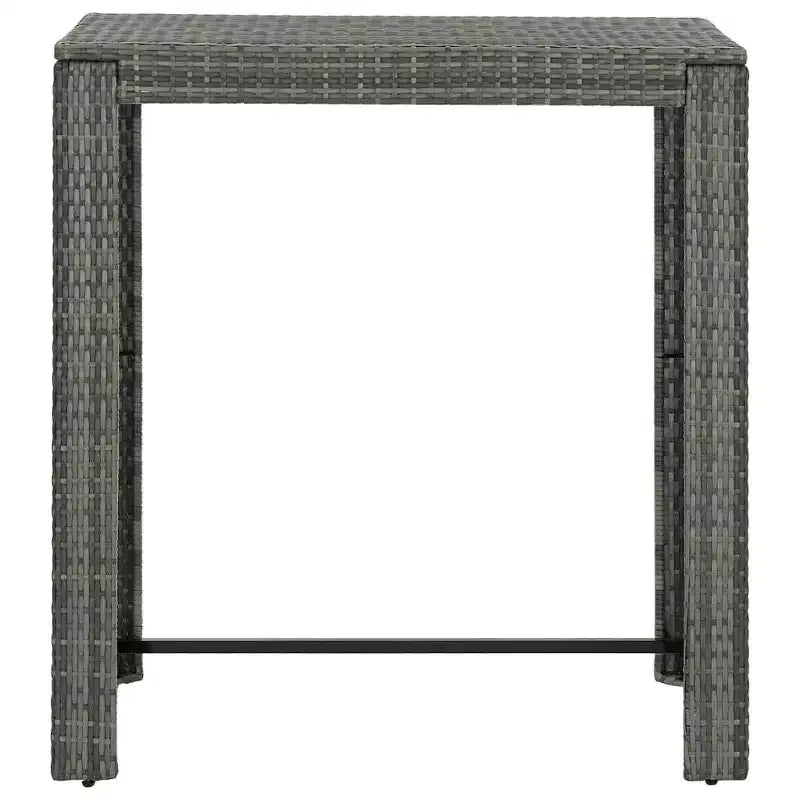 vidaXL Ensemble de bar de jardin gris en rotin PE Repose-pieds de taille moyenne Ensemble de bar de jardin