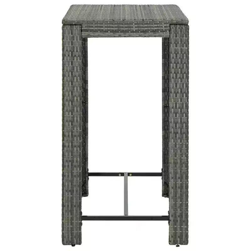 vidaXL Ensemble de bar de jardin gris en rotin PE Repose-pieds de taille moyenne Ensemble de bar de jardin