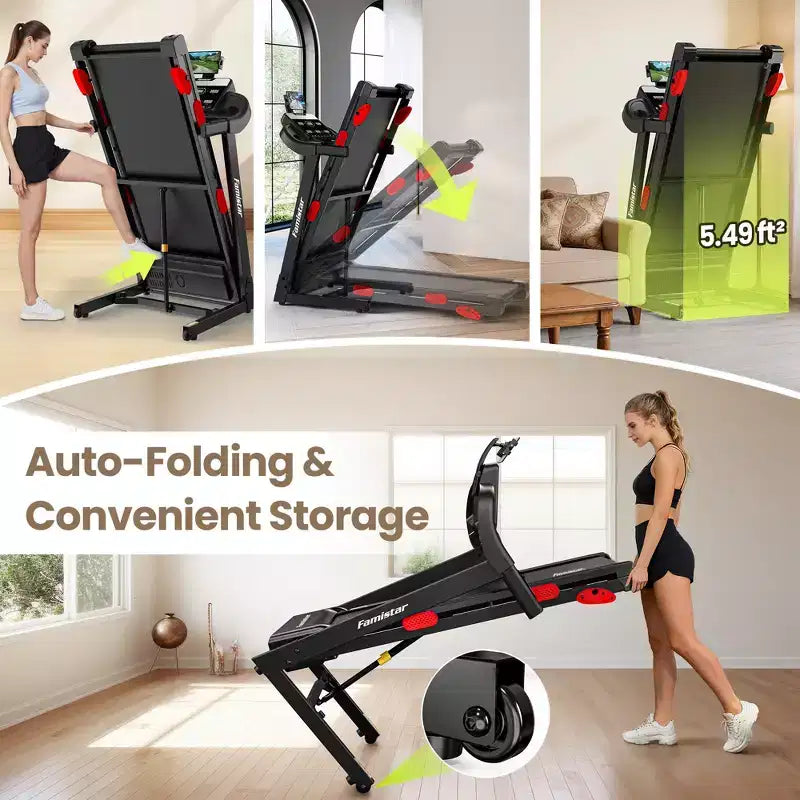 Quiet 3.5HP Brushless Treadmill with 350 lbs Capacity, Adjustable Incline & Smart App Support