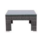 Canapé sectionnel d'extérieur moderne 7 pièces GDFStudio Solio en fer et rotin PE avec auvent rétractable et coussins lavables